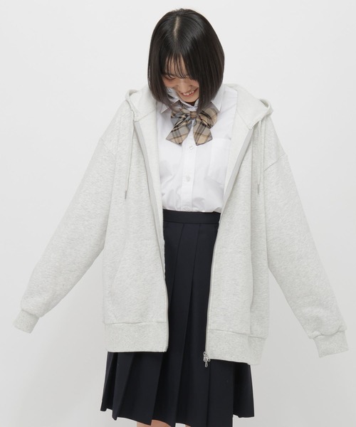 GLOBAL WORK（グローバルワーク）の「ポイント刺繍ダブルZIPパーカー/AND YUA ANY/629905（パーカー・キッズ・カーキ/ホワイト系その他/グレー系その他4・LARGE/MEDIUM）」の13枚目の写真