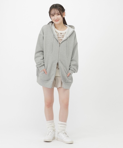 GLOBAL WORK（グローバルワーク）の「ポイント刺繍ダブルZIPパーカー/AND YUA ANY/629905（パーカー・キッズ・カーキ/ホワイト系その他/グレー系その他4・LARGE/MEDIUM）」の15枚目の写真