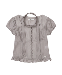 ILLIGO | リボンタイスクエアネックブラウスグレー(シャツ/ブラウス)