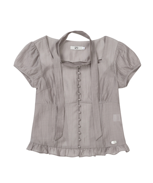 ILLIGO（イリゴ）の「リボンタイスクエアネックブラウスグレー（シャツ/ブラウス・レディース・その他・SMALL/MEDIUM）」の7枚目の写真