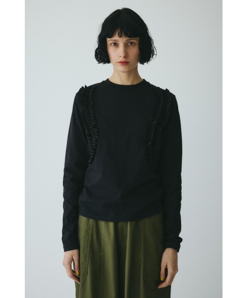 HeRIN.CYE(ヘリンドットサイ)の「Wave frill cut tops ウェーブフリルカットトップス(Tシャツ/カットソー・レディース・レッド/ホワイト/ブラック・FREE)」の4枚目の写真