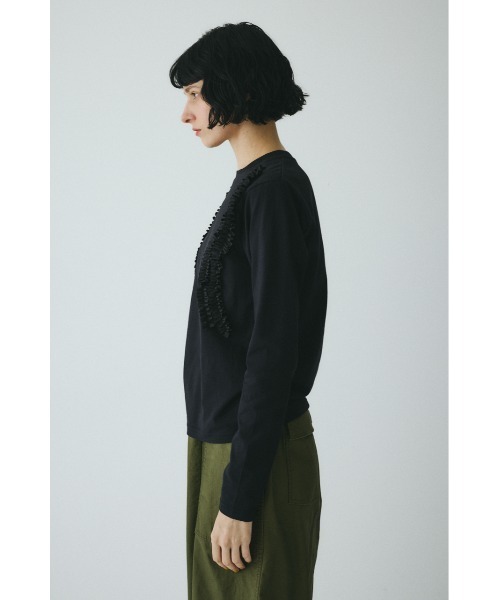 HeRIN.CYE(ヘリンドットサイ)の「Wave frill cut tops ウェーブフリルカットトップス(Tシャツ/カットソー・レディース・レッド/ホワイト/ブラック・FREE)」の7枚目の写真