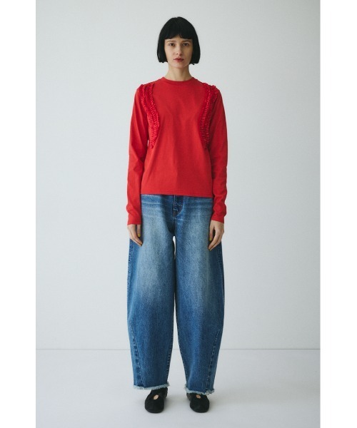 HeRIN.CYE(ヘリンドットサイ)の「Wave frill cut tops ウェーブフリルカットトップス(Tシャツ/カットソー・レディース・レッド/ホワイト/ブラック・FREE)」の11枚目の写真