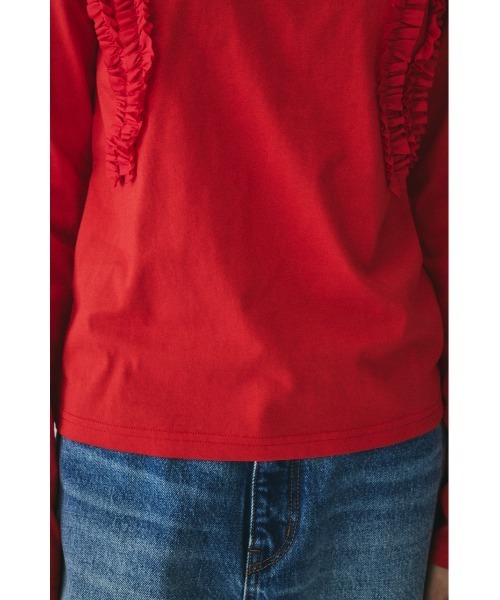 HeRIN.CYE(ヘリンドットサイ)の「Wave frill cut tops ウェーブフリルカットトップス(Tシャツ/カットソー・レディース・レッド/ホワイト/ブラック・FREE)」の17枚目の写真