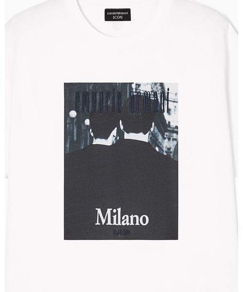 EMPORIO ARMANI（エンポリオアルマーニ）の「【エンポリオ アルマーニ】Icon Tシャツ ジャージー フォトグラフィックプリント＆刺繍（Tシャツ/カットソー・メンズ・ブルー/グレー・X-LARGE/SMALL/MEDIUM/LARGE/X-SMALL）」の7枚目の写真