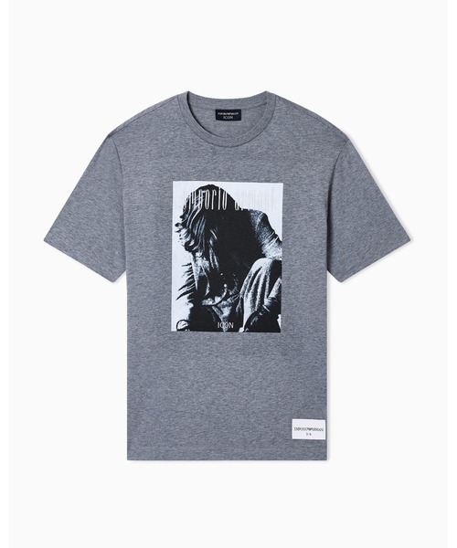 EMPORIO ARMANI（エンポリオアルマーニ）の「【エンポリオ アルマーニ】Icon Tシャツ ジャージー フォトグラフィックプリント＆刺繍（Tシャツ/カットソー・メンズ・ブルー/グレー・X-LARGE/SMALL/MEDIUM/LARGE/X-SMALL）」の3枚目の写真