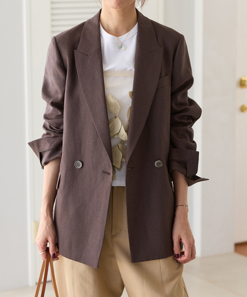 IENA（イエナ）の「モールチェック ダブルブレストジャケット