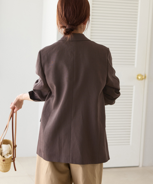 IENA（イエナ）の「ウォッシャブル リネンミックス テーラードジャケット（テーラードジャケット・レディース・ブラウン/ベージュ・36/38）」の10枚目の写真