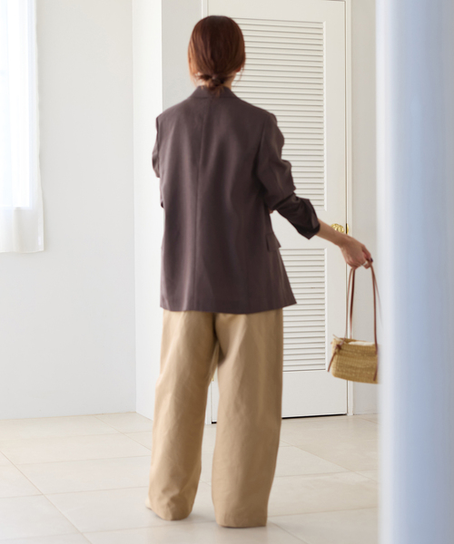 IENA（イエナ）の「ウォッシャブル リネンミックス テーラードジャケット（テーラードジャケット・レディース・ブラウン/ベージュ・36/38）」の16枚目の写真
