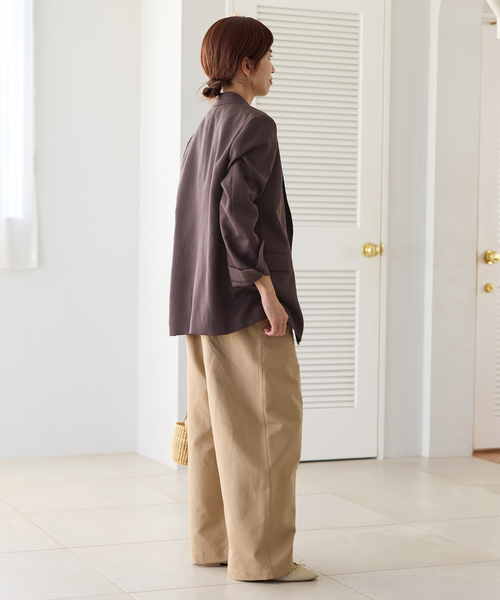 IENA（イエナ）の「ウォッシャブル リネンミックス テーラードジャケット（テーラードジャケット・レディース・ブラウン/ベージュ・36/38）」の18枚目の写真