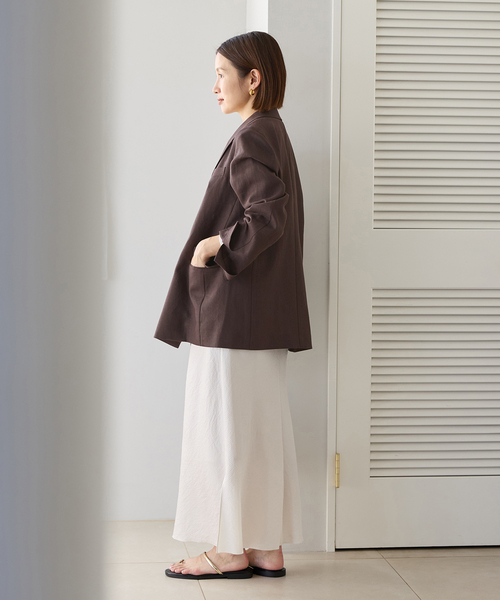 IENA（イエナ）の「ウォッシャブル リネンミックス テーラードジャケット（テーラードジャケット・レディース・ブラウン/ベージュ・36/38）」の20枚目の写真
