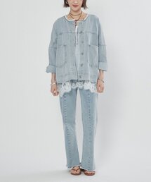 【nane】《サイズ展開有》ストレッチデニムフレアーパンツ