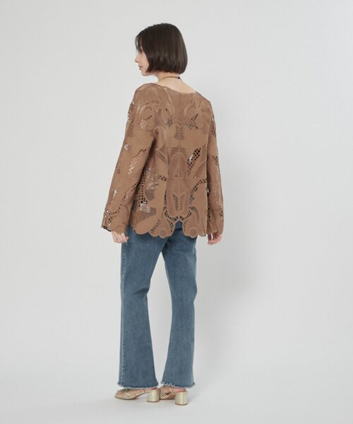 Remind me and forever(リマインドミーアンドフォーエバー)の「【nane】《サイズ展開有》ストレッチデニムフレアーパンツ(デニムパンツ・レディース・ワンウォッシュ/ブラック/その他/ケミカルウォッシュ・LARGE/MEDIUM)」の8枚目の写真