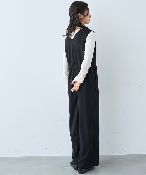 mil(ミル)の「カシュクール サロペット【586071】(サロペット/オーバーオール・レディース・ベージュ/ブラック・FREE/XS/S)」の15枚目の写真