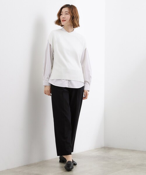 grove(グローブ)の「【2点SET】一枚でコーデが決まる!ニットベスト×シャツSET(シャツ/ブラウス・レディース・アイボリー/ネイビー/グレー・01/05/04/03/02)」の7枚目の写真