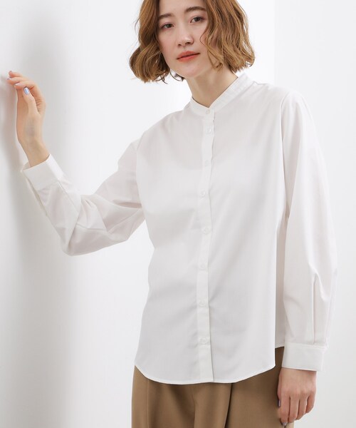 grove(グローブ)の「【2点SET】一枚でコーデが決まる!ニットベスト×シャツSET(シャツ/ブラウス・レディース・アイボリー/ネイビー/グレー・01/05/04/03/02)」の13枚目の写真