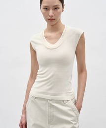 EIGHTHMONTH（エイスマンス）の「レイヤードライクノースリーブニットトップス EM26s037【EIGHTHMONTH】（Tシャツ/カットソー）」
