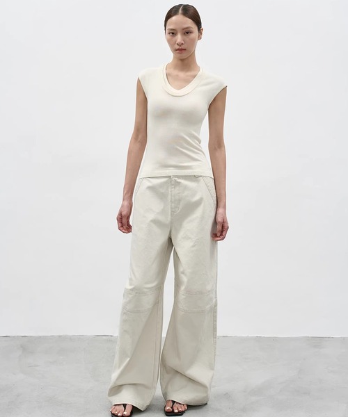 EIGHTHMONTH（エイスマンス）の「レイヤードライクノースリーブニットトップス EM26s037【EIGHTHMONTH】（Tシャツ/カットソー・レディース・アイボリー/グレー・S/M）」の11枚目の写真