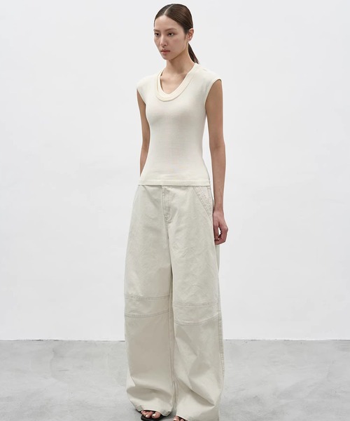 EIGHTHMONTH（エイスマンス）の「レイヤードライクノースリーブニットトップス EM26s037【EIGHTHMONTH】（Tシャツ/カットソー・レディース・アイボリー/グレー・S/M）」の16枚目の写真