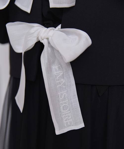 EIMY ISTOIRE(エイミーイストワール)の「フロントリボンジャケット(テーラードジャケット・レディース・ブラック/オフホワイト・F)」の11枚目の写真