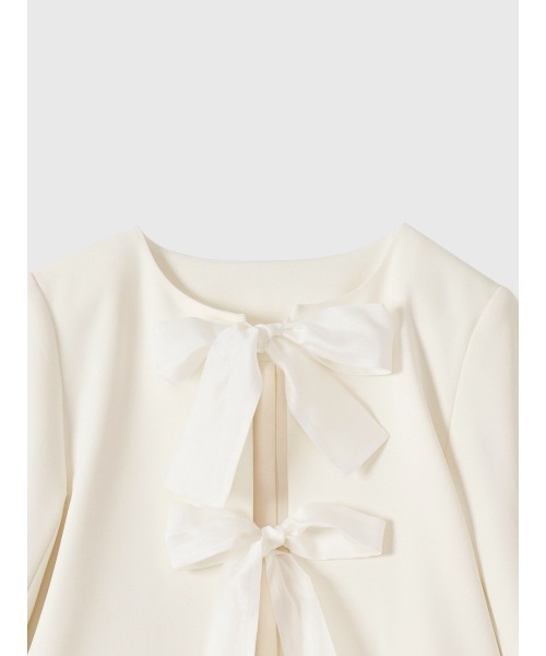 EIMY ISTOIRE(エイミーイストワール)の「フロントリボンジャケット(テーラードジャケット・レディース・ブラック/オフホワイト・F)」の16枚目の写真