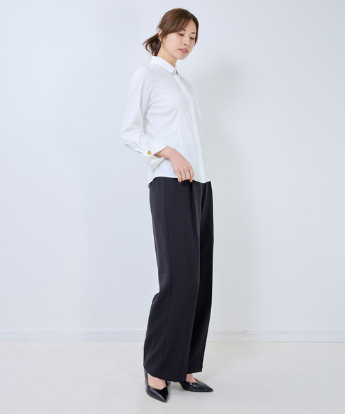 NARACAMICIE(ナラカミーチェ)の「【NARACAMICIE】無地ブロード長袖シャツ(シャツ/ブラウス・レディース・ホワイト/ネイビー・M/L)」の16枚目の写真