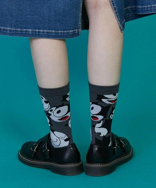 FRAPBOIS（フラボア）の「FELIX ソックス（ソックス/靴下・レディース・チャコールグレー/ホワイト・FREE）」の5枚目の写真