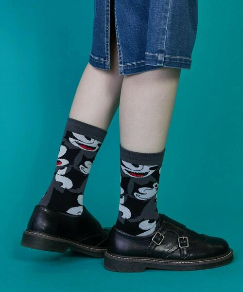 FRAPBOIS（フラボア）の「FELIX ソックス（ソックス/靴下・レディース・チャコールグレー/ホワイト・FREE）」の4枚目の写真