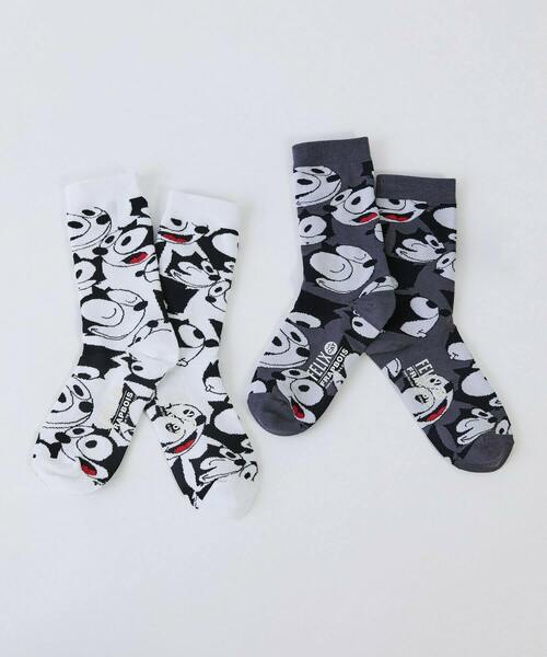 FRAPBOIS（フラボア）の「FELIX ソックス（ソックス/靴下・レディース・チャコールグレー/ホワイト・FREE）」の3枚目の写真