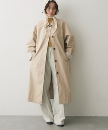 full/fill.（フルフィル）の「stripe accent long coat / ストライプアクセントロングコート（ステンカラーコート）」