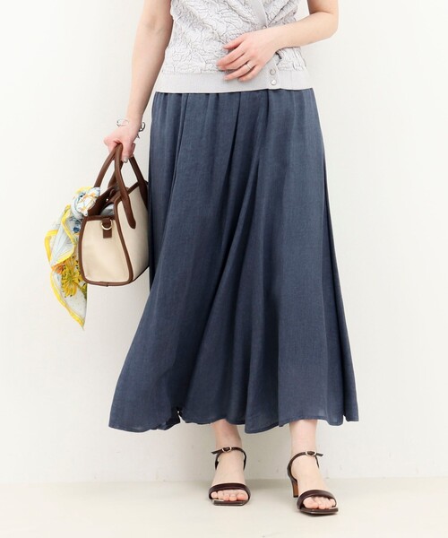 MICO COULIER（ミコクリエ）の「シアーデニムパネルフレアスカート（スカート・レディース・ネイビー/サックスブルー・38/36）」の11枚目の写真