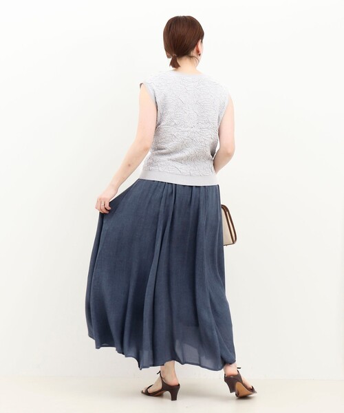 MICO COULIER（ミコクリエ）の「シアーデニムパネルフレアスカート（スカート・レディース・ネイビー/サックスブルー・38/36）」の13枚目の写真
