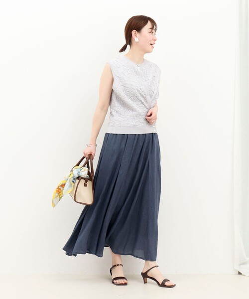 MICO COULIER（ミコクリエ）の「シアーデニムパネルフレアスカート（スカート・レディース・ネイビー/サックスブルー・38/36）」の16枚目の写真