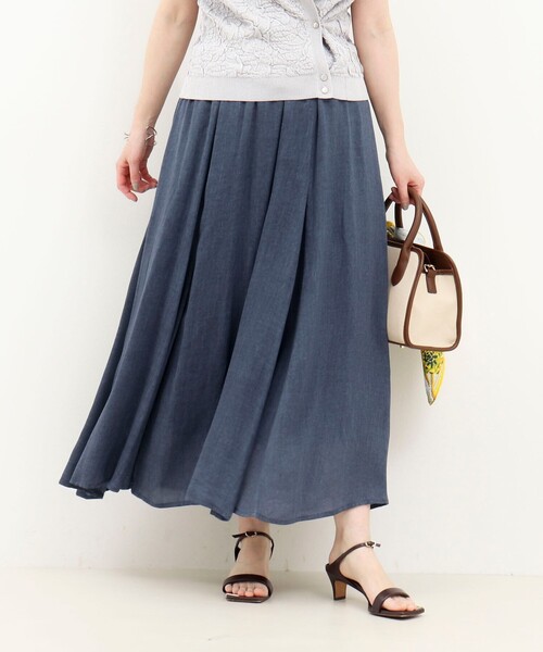 MICO COULIER（ミコクリエ）の「シアーデニムパネルフレアスカート（スカート・レディース・ネイビー/サックスブルー・38/36）」の17枚目の写真