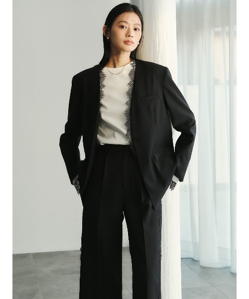 anuans(アニュアンス)の「レーストリムタックパンツ(その他パンツ・レディース・ホワイト/ネイビー/ブラック・SMALL/MEDIUM)」の14枚目の写真