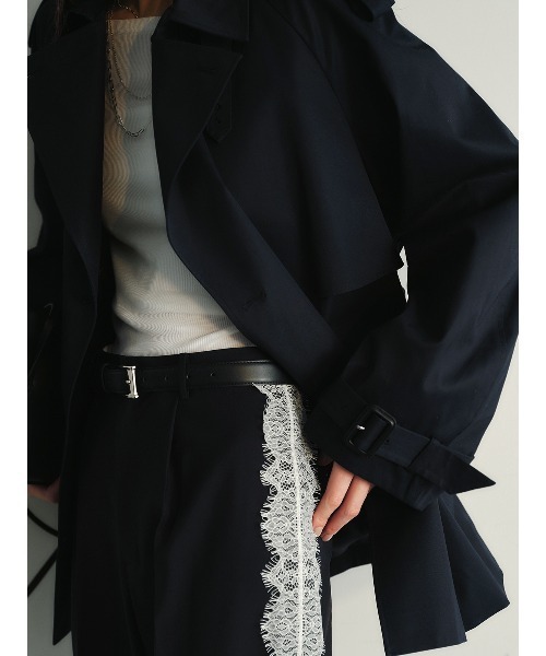 anuans(アニュアンス)の「レーストリムタックパンツ(その他パンツ・レディース・ホワイト/ネイビー/ブラック・SMALL/MEDIUM)」の9枚目の写真