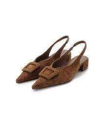 バックル付きラムレザースリングパンプス
