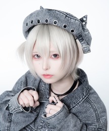 TRAVAS TOKYO（トラバス トウキョウ）の「TRAVAS TOKYO ×しゅがおコラボ猫耳デニムベレー帽（ハンチング/ベレー帽）」