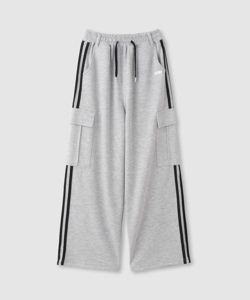 RICH MIX(リッチミックス)の「RICHMIX サイドライン ロゴプレート カット カーゴパンツ(カーゴパンツ・キッズ・ブラック/杢グレー・160cm/140cm)」の2枚目の写真