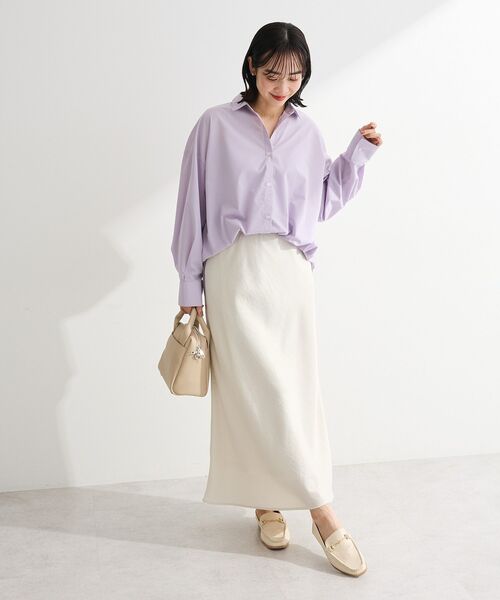 Green　Parks（グリーンパークス）の「イージーケア抜け衿シャツ（シャツ/ブラウス・レディース・サックスブルー/ピンク系その他/ブルー系その他6/イエロー系その他2/オフホワイト/グリーン系その他3/パープル・FREE）」の10枚目の写真