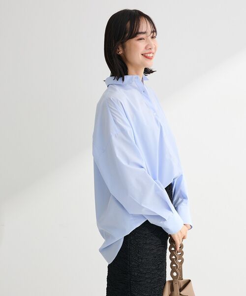 Green　Parks（グリーンパークス）の「イージーケア抜け衿シャツ（シャツ/ブラウス・レディース・サックスブルー/ピンク系その他/ブルー系その他6/イエロー系その他2/オフホワイト/グリーン系その他3/パープル・FREE）」の15枚目の写真