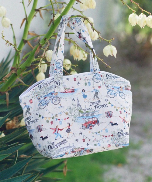 Erwan L(アルワンエル)の「Erwan L(アルワンエル) / シェルジップトートバッグ Shell zip tote EL-25002 フランス製(トートバッグ・レディース・ライトグレー/ブラック×ホワイト/ネイビー×ホワイト/ブラックミックス/マルチ/ライトブルー/レオパード・FREE)」の5枚目の写真