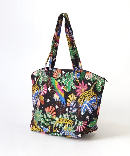 Erwan L(アルワンエル)の「Erwan L(アルワンエル) / シェルジップトートバッグ Shell zip tote EL-25002 フランス製(トートバッグ・レディース・ライトグレー/ブラック×ホワイト/ネイビー×ホワイト/ブラックミックス/マルチ/ライトブルー/レオパード・FREE)」の8枚目の写真