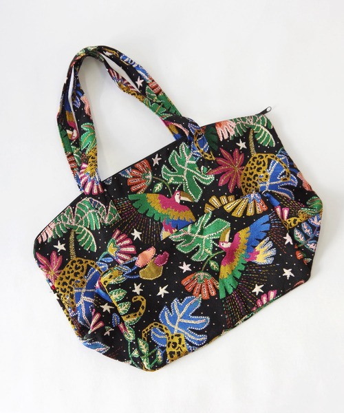 Erwan L(アルワンエル)の「Erwan L(アルワンエル) / シェルジップトートバッグ Shell zip tote EL-25002 フランス製(トートバッグ・レディース・ライトグレー/ブラック×ホワイト/ネイビー×ホワイト/ブラックミックス/マルチ/ライトブルー/レオパード・FREE)」の10枚目の写真