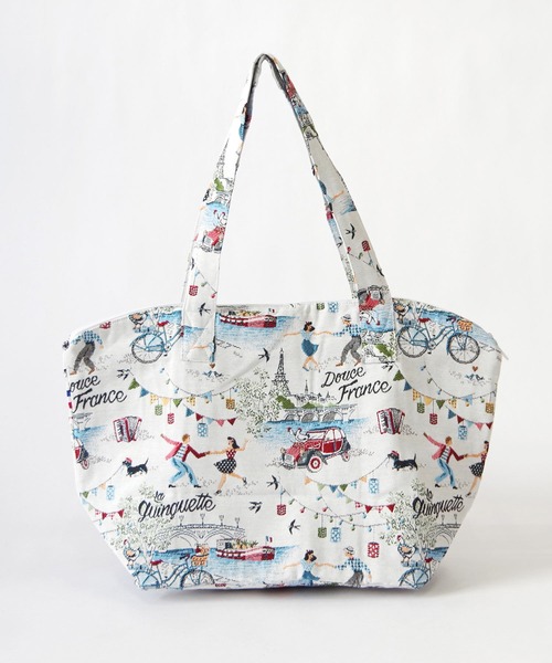 Erwan L(アルワンエル)の「Erwan L(アルワンエル) / シェルジップトートバッグ Shell zip tote EL-25002 フランス製(トートバッグ・レディース・ライトグレー/ブラック×ホワイト/ネイビー×ホワイト/ブラックミックス/マルチ/ライトブルー/レオパード・FREE)」の14枚目の写真