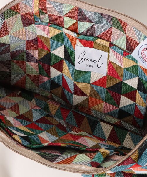 Erwan L(アルワンエル)の「Erwan L(アルワンエル) / シェルジップトートバッグ Shell zip tote EL-25002 フランス製(トートバッグ・レディース・ライトグレー/ブラック×ホワイト/ネイビー×ホワイト/ブラックミックス/マルチ/ライトブルー/レオパード・FREE)」の21枚目の写真