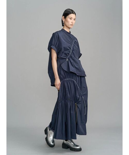 UN3D.（アンスリード）の「WAVE DRAWSTRING TOP / ウェーブドローストリングトップ（シャツ/ブラウス・レディース・ブラック/ベージュ/ネイビー/ホワイト・FREE）」の11枚目の写真