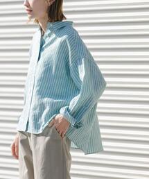 FORK&SPOON | FORK&SPOON フレンチリネンクロップドワイドシャツ(シャツ/ブラウス)