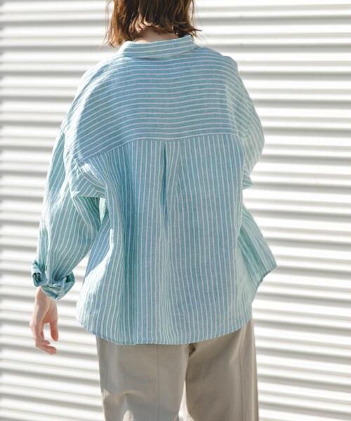 FORK&SPOON(フォークアンドスプーン)の「FORK&SPOON フレンチリネンクロップドワイドシャツ(シャツ/ブラウス・レディース・グリーン系その他/イエロー系その他・1)」の17枚目の写真