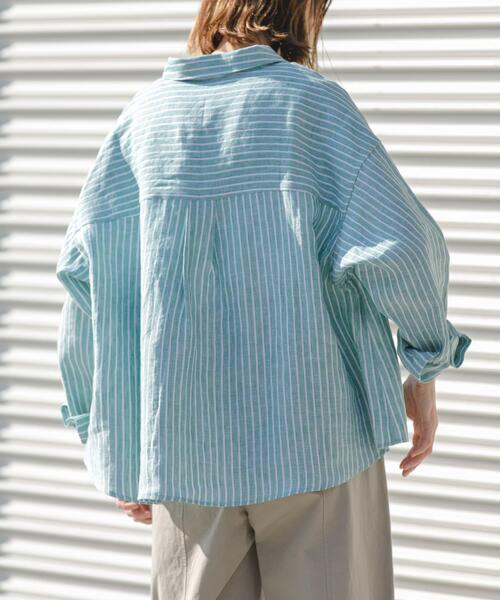 FORK&SPOON(フォークアンドスプーン)の「FORK&SPOON フレンチリネンクロップドワイドシャツ(シャツ/ブラウス・レディース・グリーン系その他/イエロー系その他・1)」の18枚目の写真